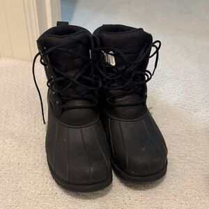 Uggs Black Lace-Up Duck Boots
